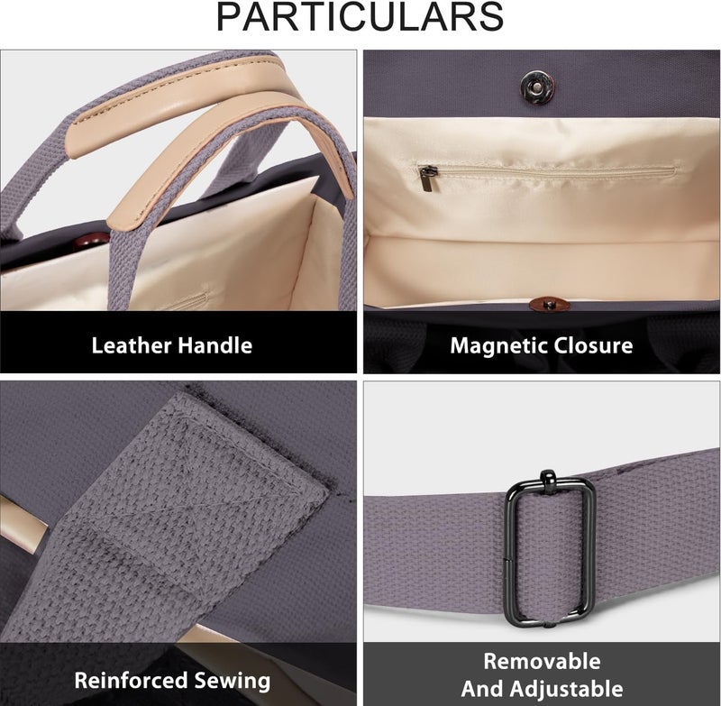 GASSDA Tote Bags for Women Canvas Tote Purse Crossbody with Pockets Top Handle Shoulder Satchel Bag for Women - Image 5